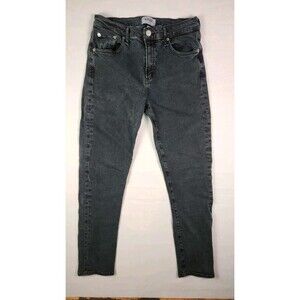 AGOLDE 90's Crop Mid Rise Loose Straight Jeans Black 27